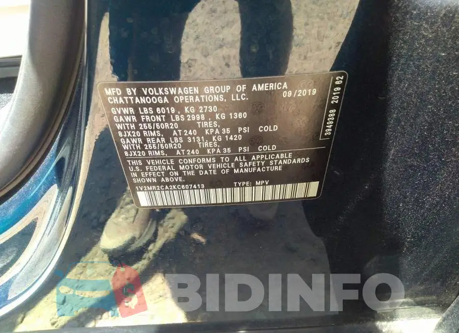 1V2MR2CA2KC607413 Photo# 9