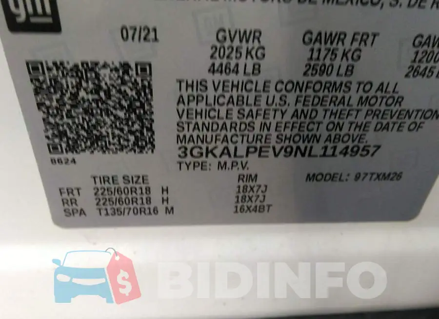 3GKALPEV9NL114957 Photo# 9