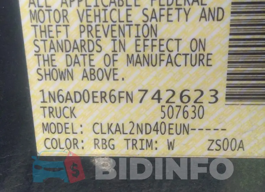 1N6AD0ER6FN742623 Photo# 9