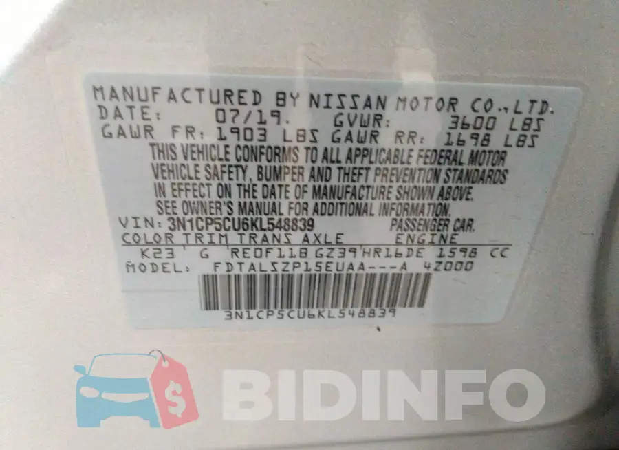 3N1CP5CU6KL548839 Photo# 9