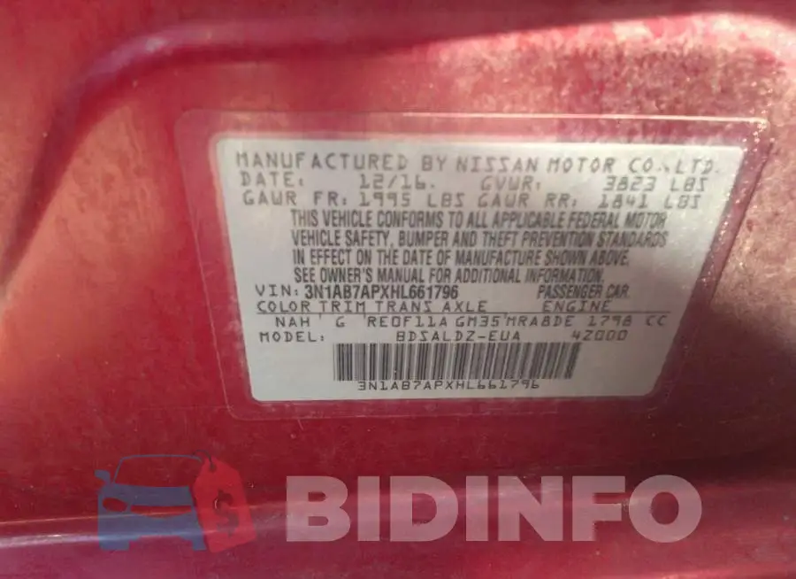 3N1AB7APXHL661796 Photo# 9