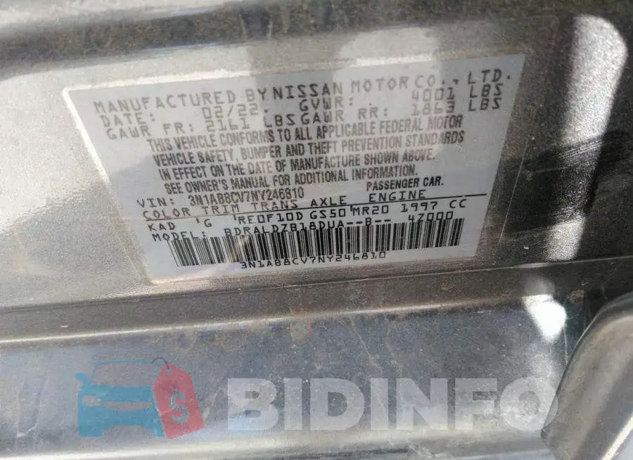 3N1AB8CV7NY246810 Photo# 9