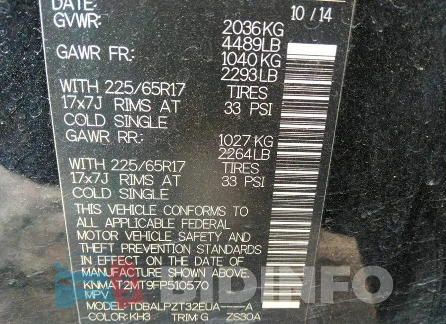 KNMAT2MT9FP510570 Photo# 9