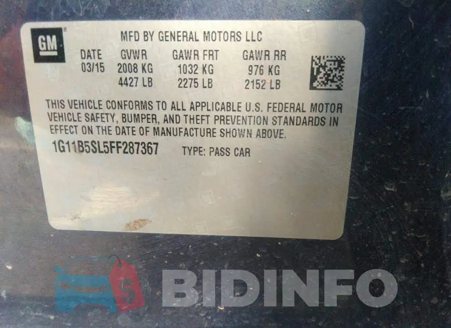 1G11B5SL5FF287367 Photo# 9