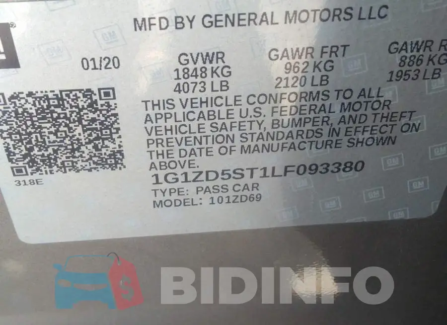1G1ZD5ST1LF093380 Photo# 9