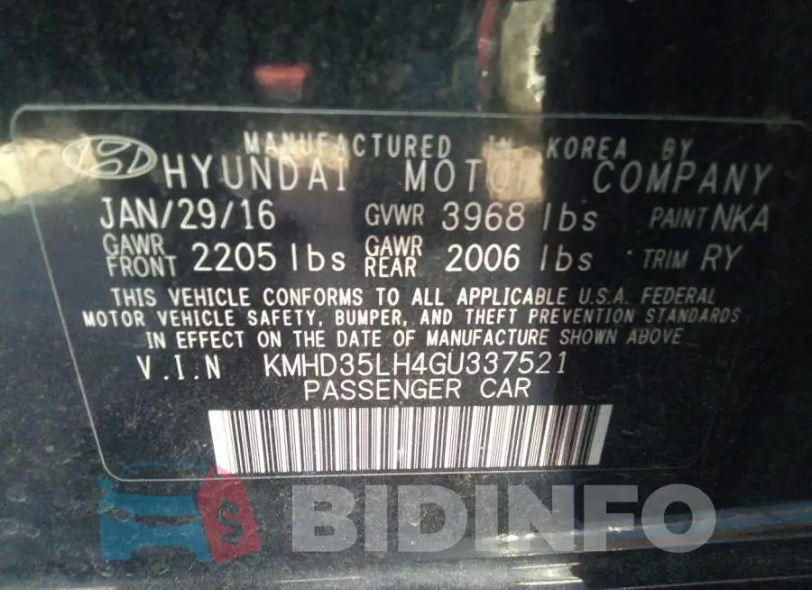 KMHD35LH4GU337521 Photo# 9