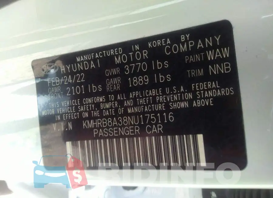 KMHRB8A38NU175116 Photo# 9