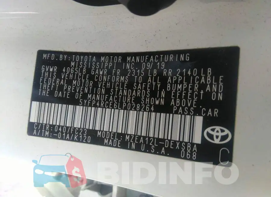 5YFP4RCE6LP028264 Photo# 9