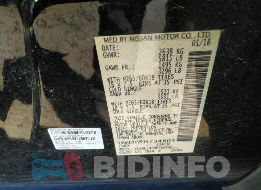 1N6AD0EV9JN734604 Photo# 9