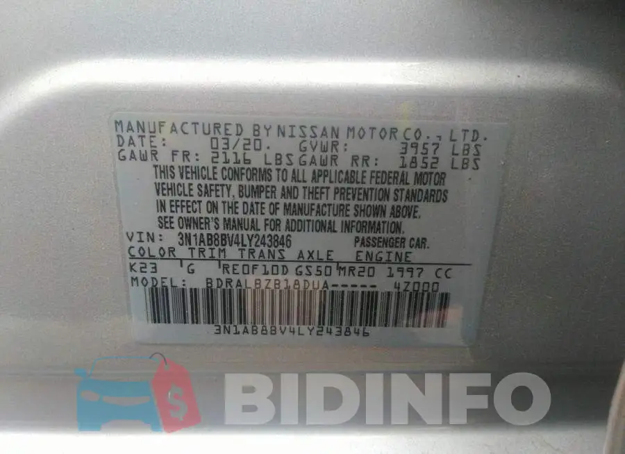 3N1AB8BV4LY243846 Photo# 9