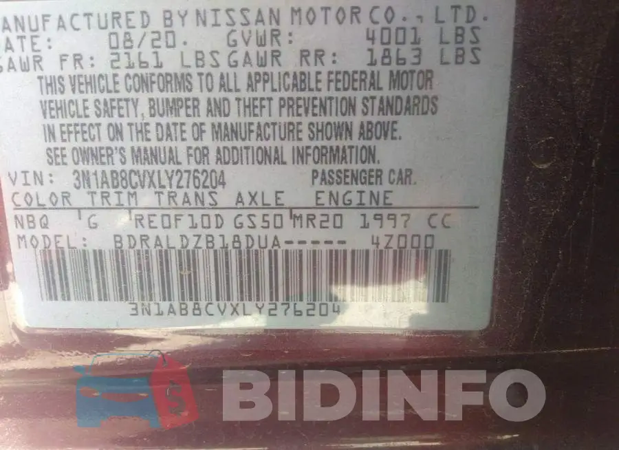 3N1AB8CVXLY276204 Photo# 9