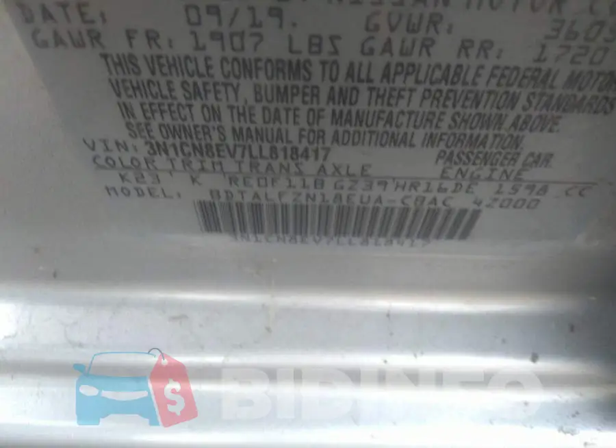 3N1CN8EV7LL818417 Photo# 9