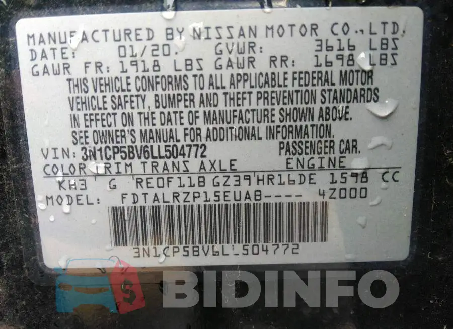 3N1CP5BV6LL504772 Photo# 9