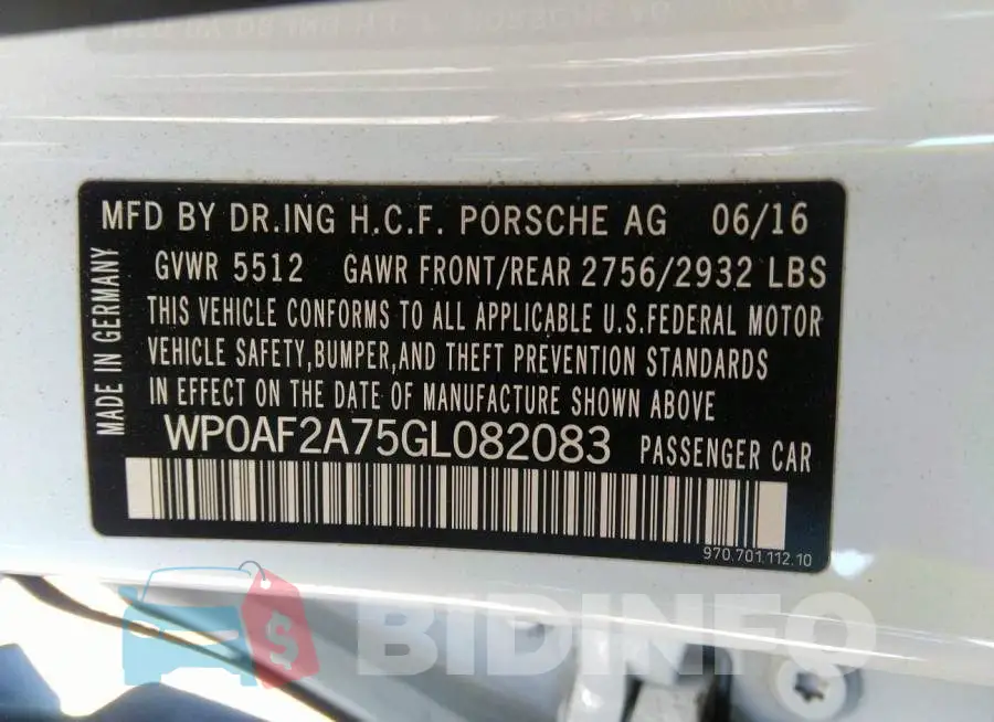 WP0AF2A75GL082083 Photo# 9