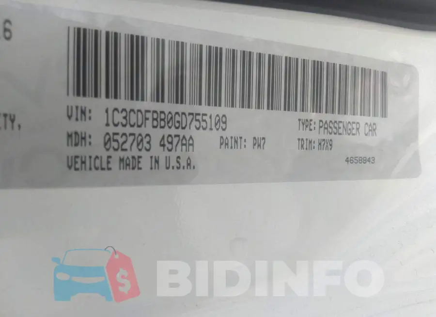1C3CDFBB0GD755109 Photo# 9