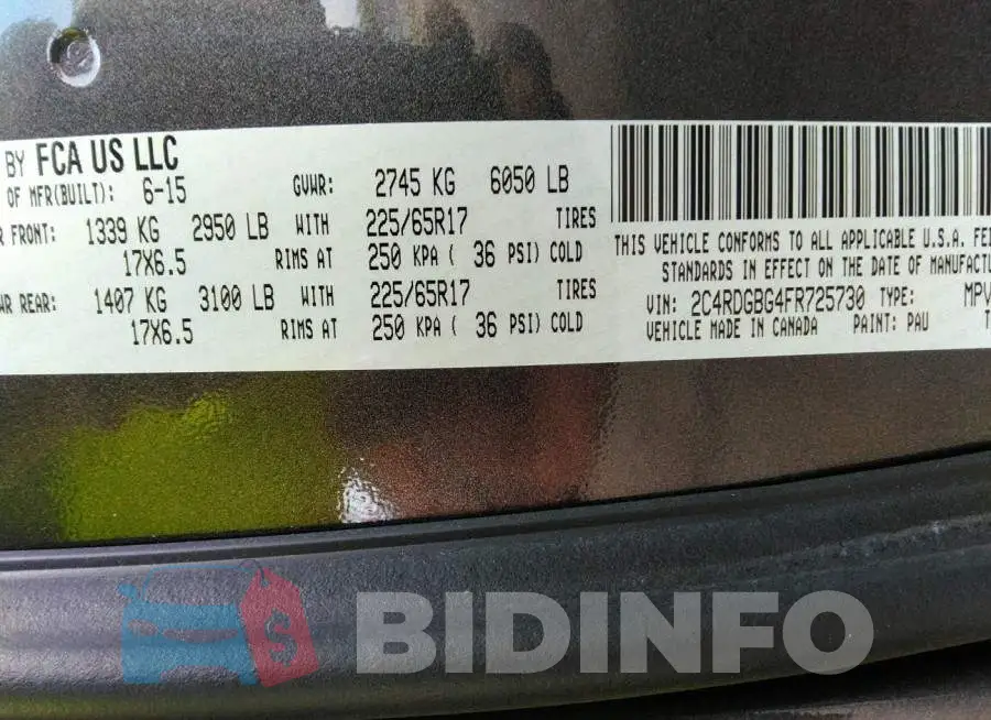 2C4RDGBG4FR725730 Photo# 9