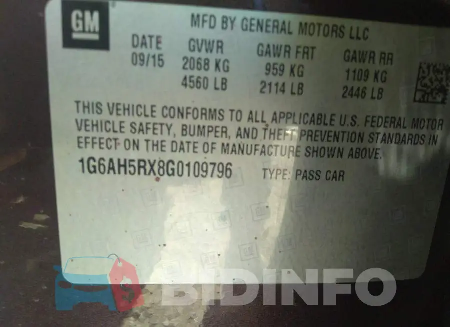 1G6AH5RX8G0109796 Photo# 9