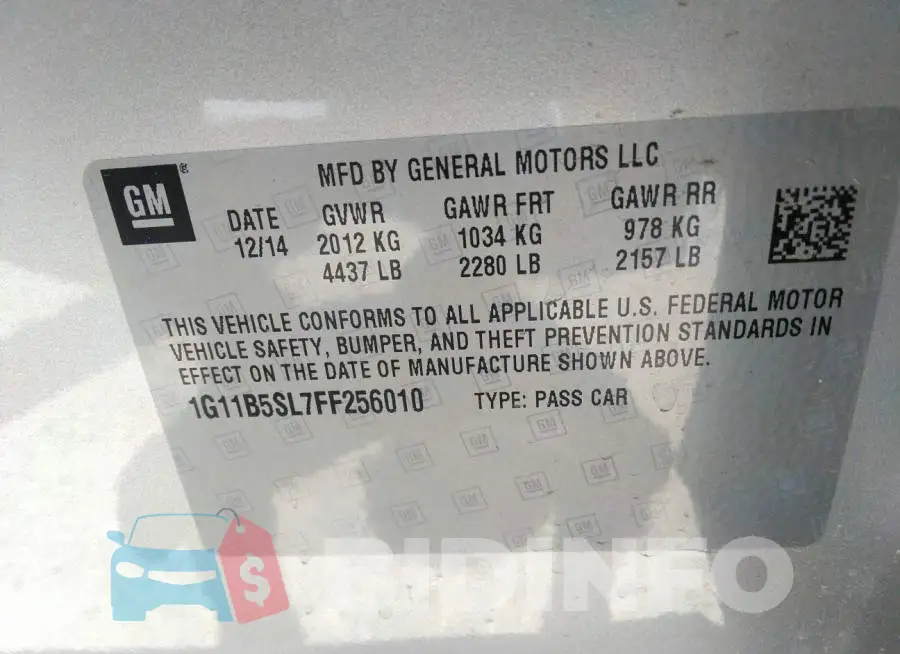 1G11B5SL7FF256010 Photo# 9