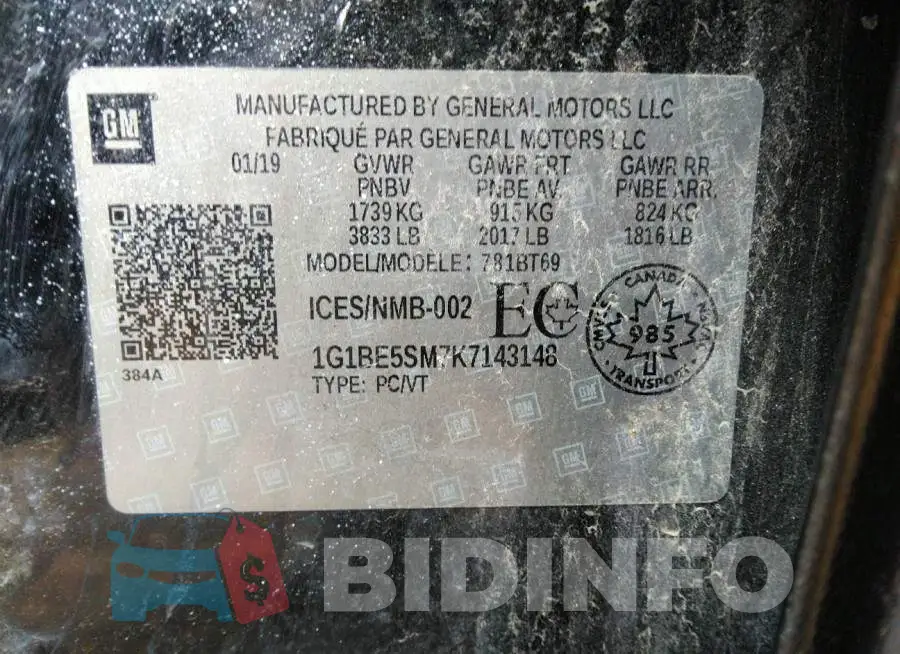1G1BE5SM7K7143148 Photo# 9