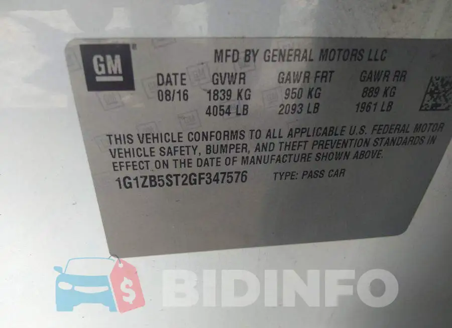 1G1ZB5ST2GF347576 Photo# 9
