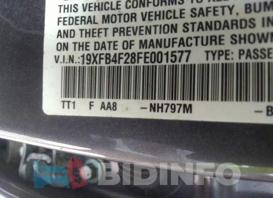 19XFB4F28FE001577 Photo# 9