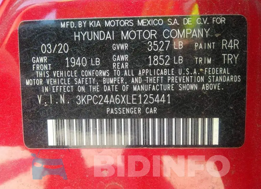 3KPC24A6XLE125441 Photo# 9