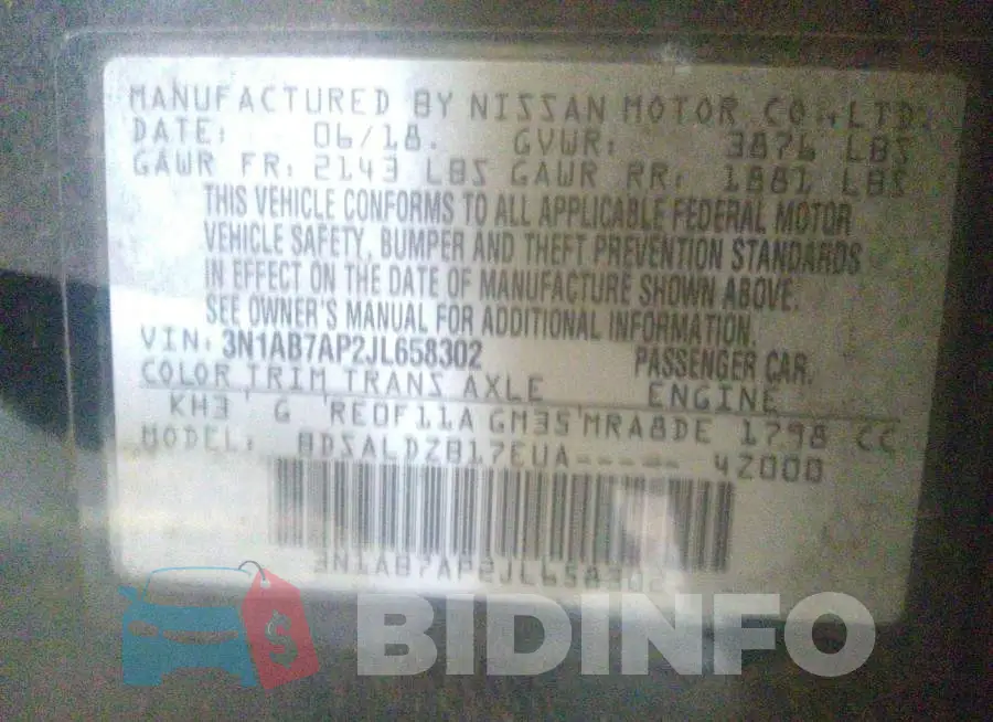 3N1AB7AP2JL658302 Photo# 9