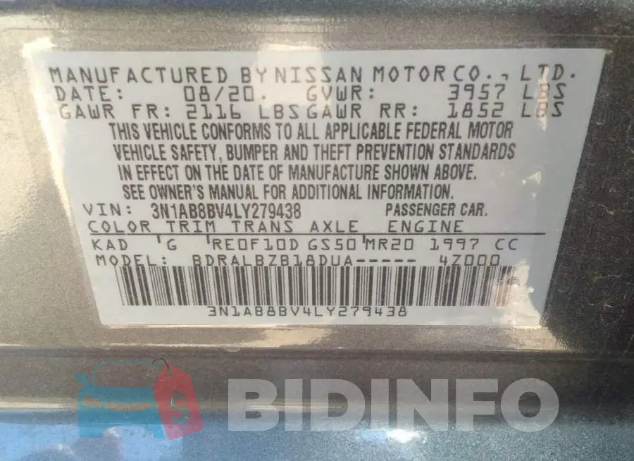 3N1AB8BV4LY279438 Photo# 9