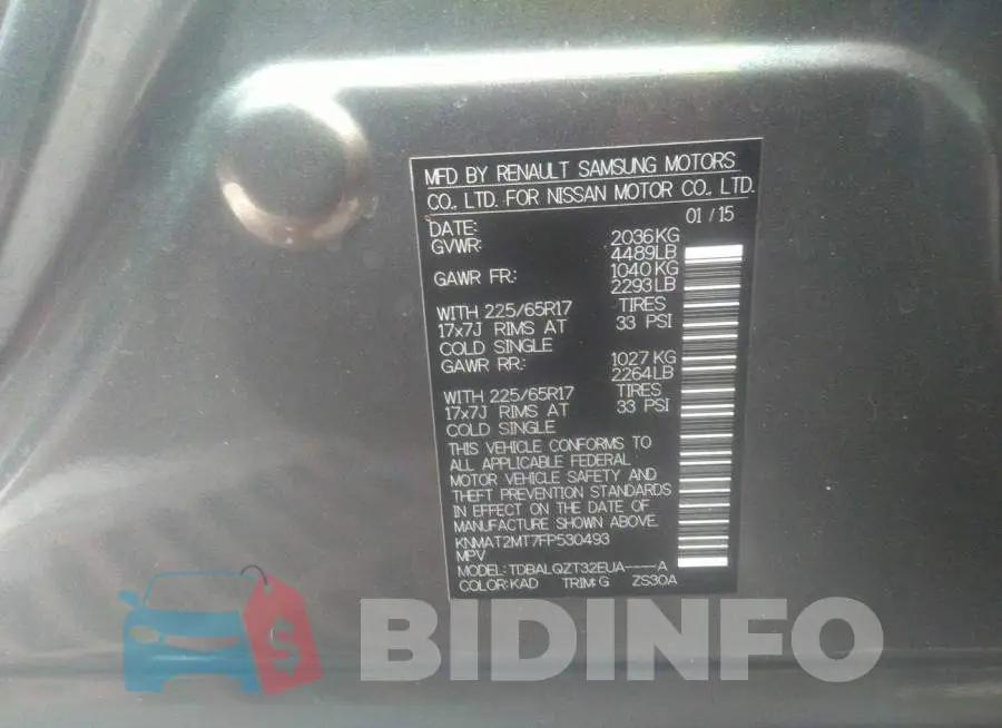 KNMAT2MT7FP530493 Photo# 9