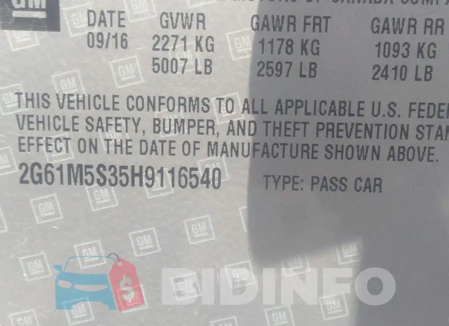 2G61M5S35H9116540 Photo# 9