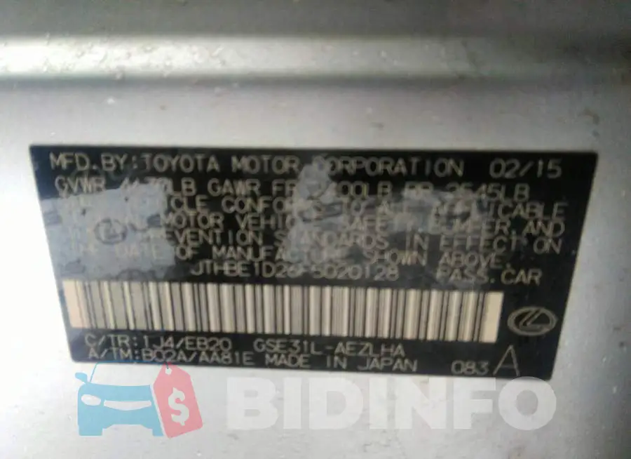JTHBE1D26F5020128 Photo# 9