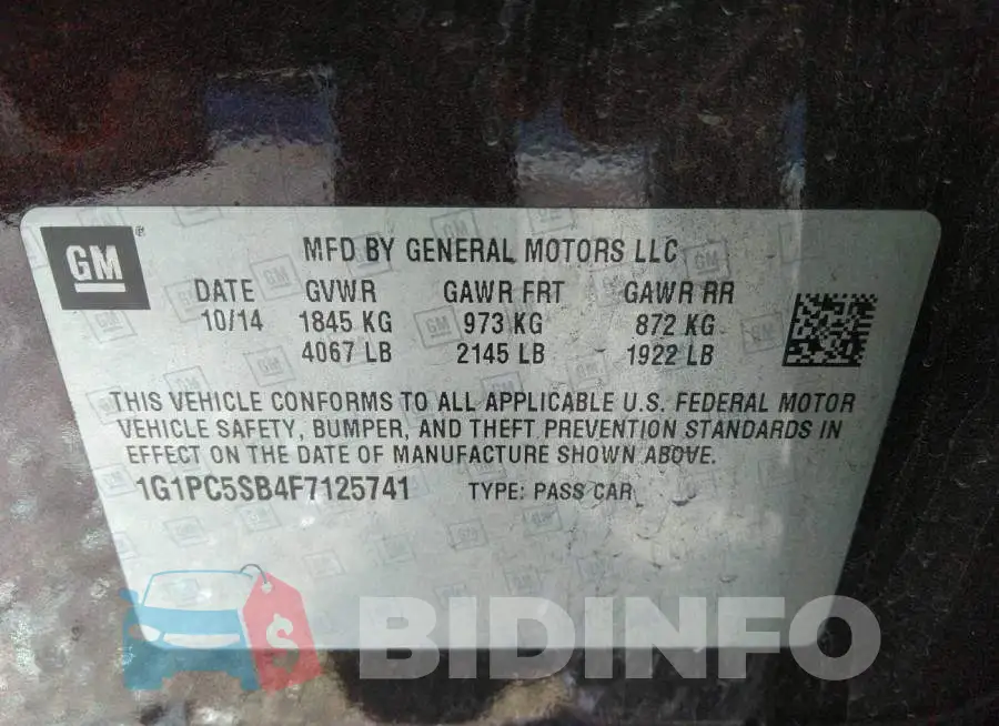 1G1PC5SB4F7125741 Photo# 9