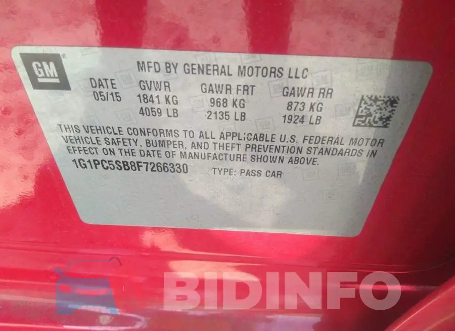 1G1PC5SB8F7266330 Photo# 9