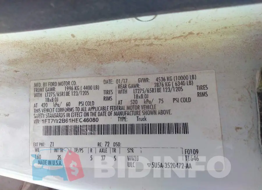 1FT7W2B61HEC46080 Photo# 9