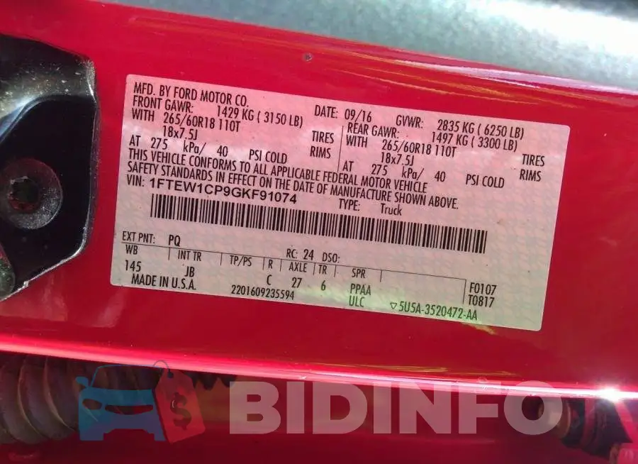 1FTEW1CP9GKF91074 Photo# 9