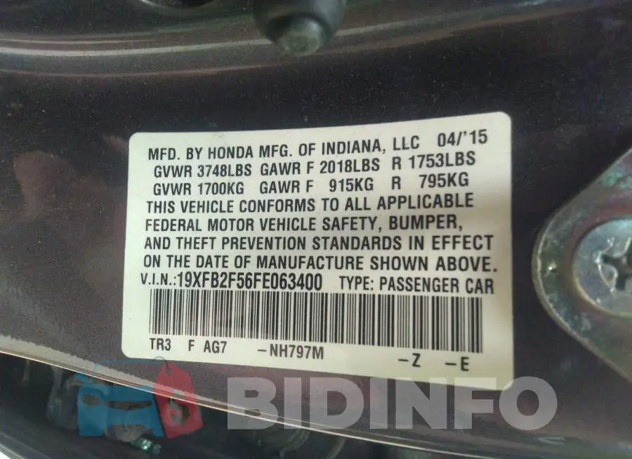 19XFB2F56FE063400 Photo# 9