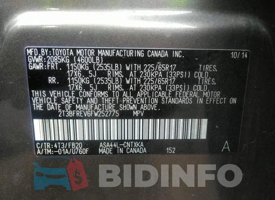 2T3BFREV6FW252775 Photo# 9