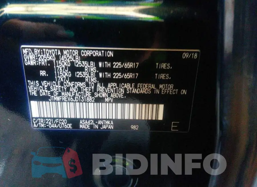 JTMWFREV6JD131882 Photo# 9