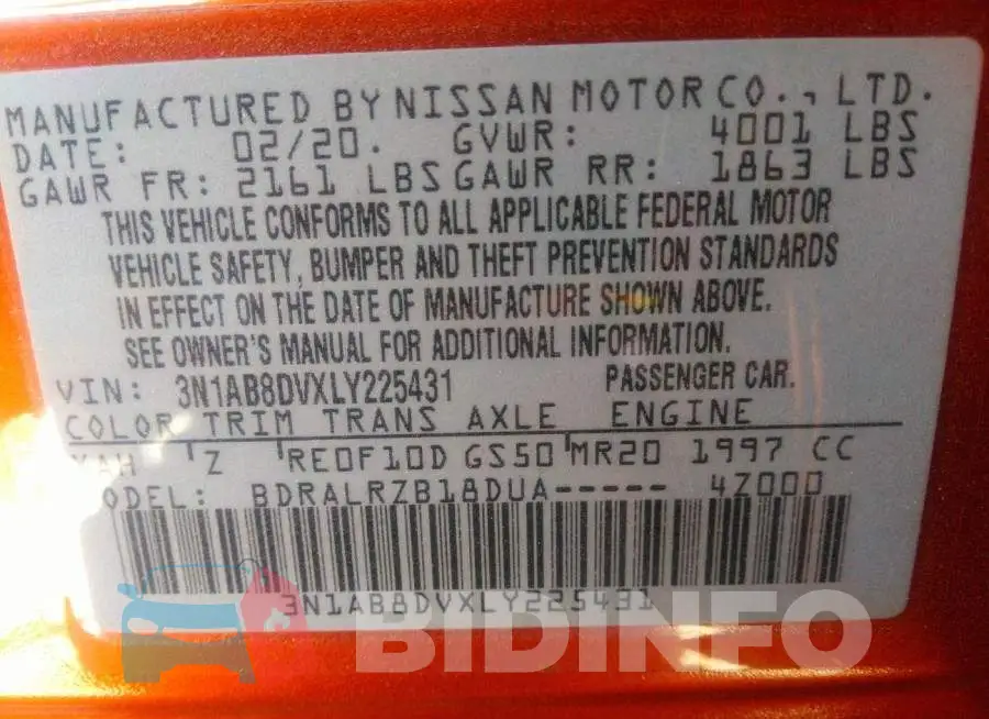 3N1AB8DVXLY225431 Photo# 9