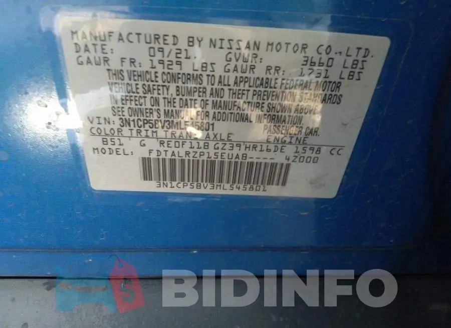 3N1CP5BV3ML545801 Photo# 9