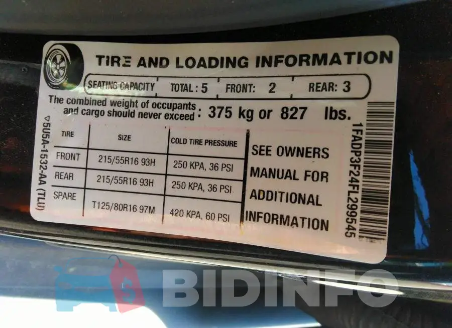 1FADP3F24FL299545 Photo# 9
