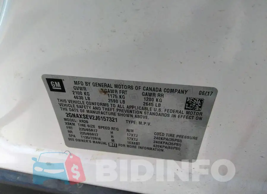 2GNAXSEV2J6157321 Photo# 9