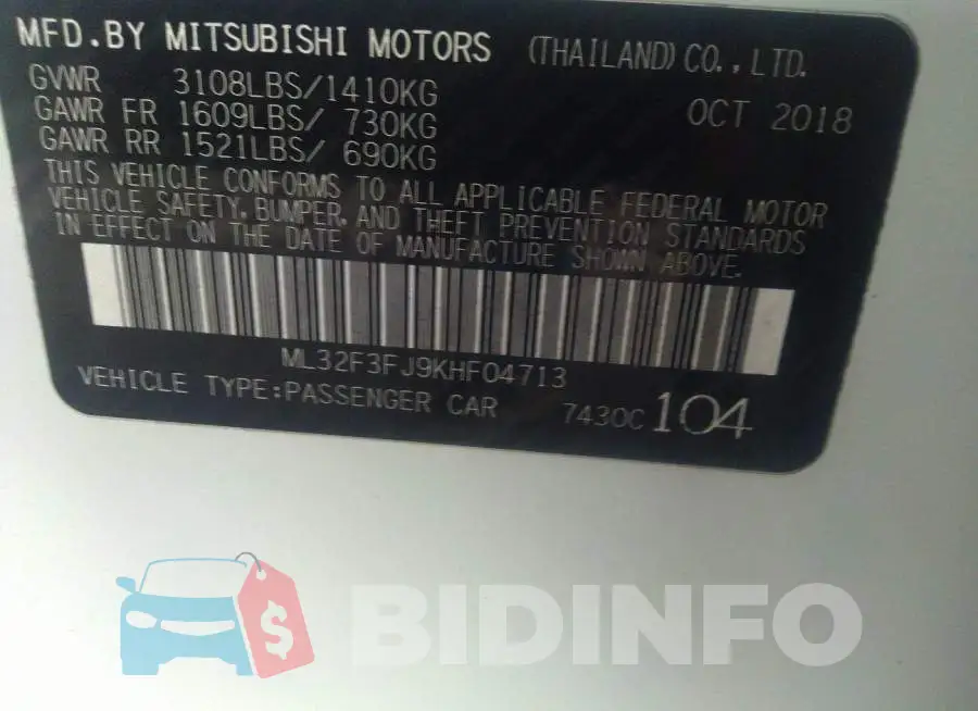ML32F3FJ9KHF04713 Photo# 9