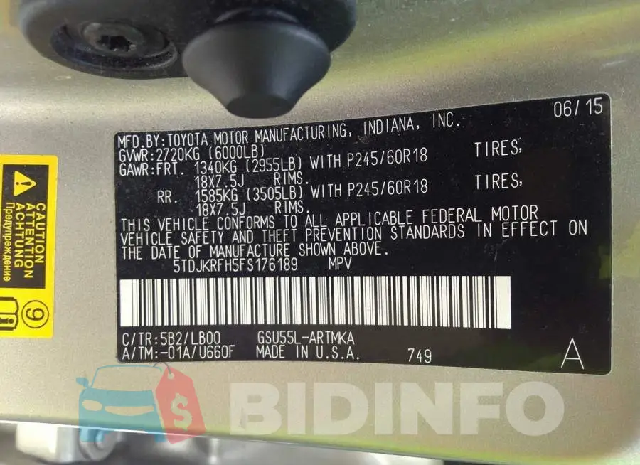 5TDJKRFH5FS176189 Photo# 9