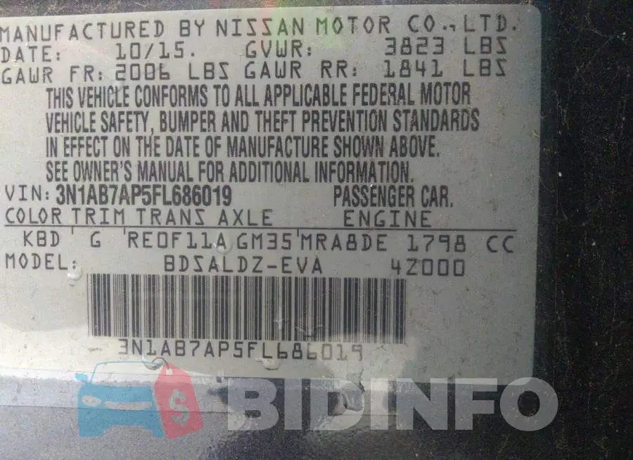 3N1AB7AP5FL686019 Photo# 9