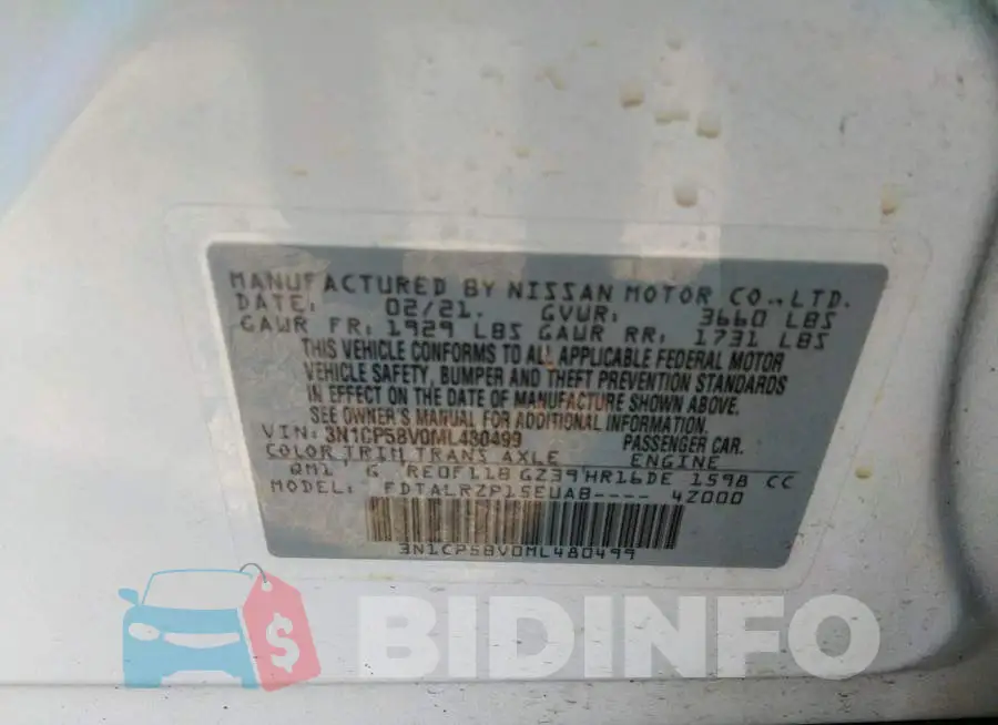 3N1CP5BV0ML480499 Photo# 9