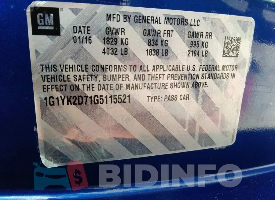 1G1YK2D71G5115521 Photo# 9