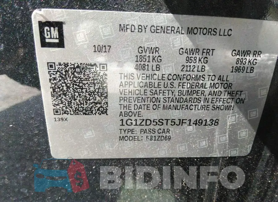 1G1ZD5ST5JF149138 Photo# 9