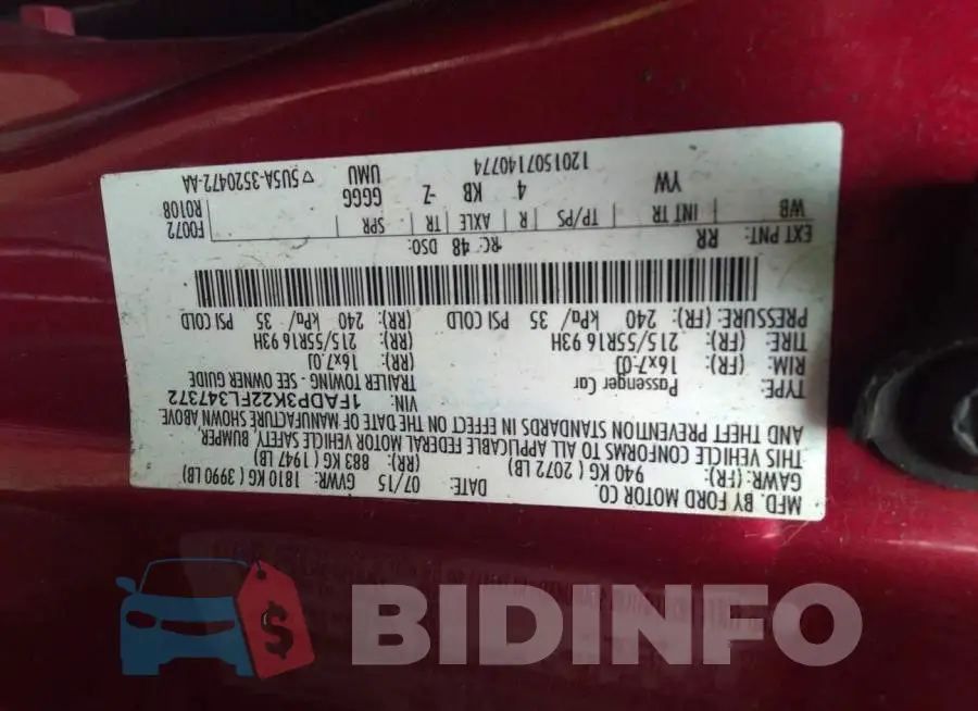 1FADP3K22FL347372 Photo# 9
