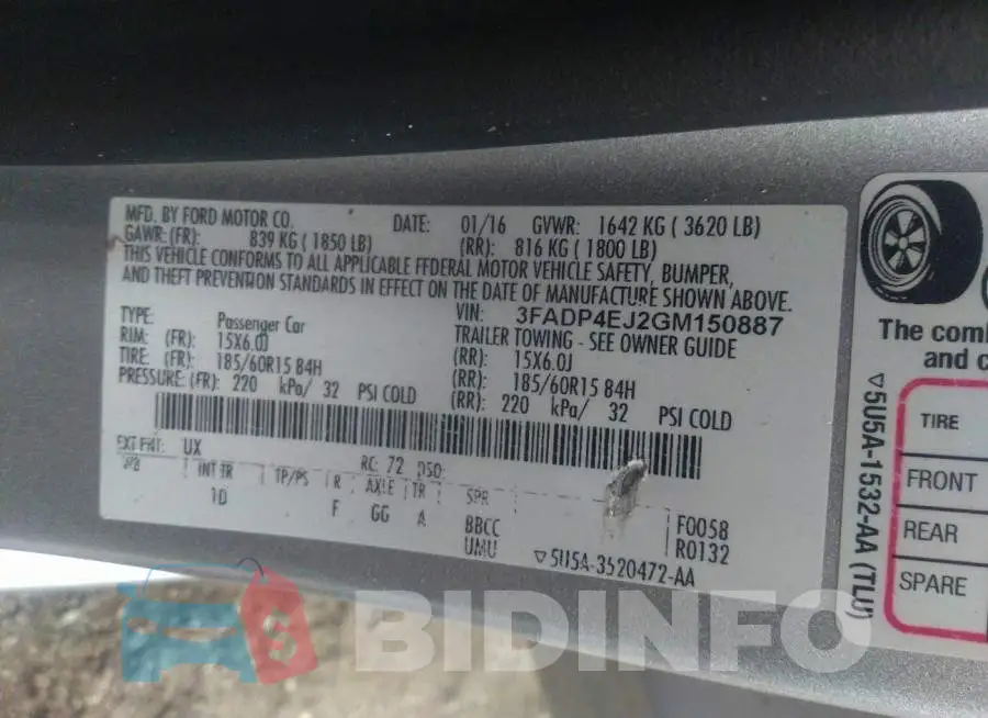 3FADP4EJ2GM150887 Photo# 9
